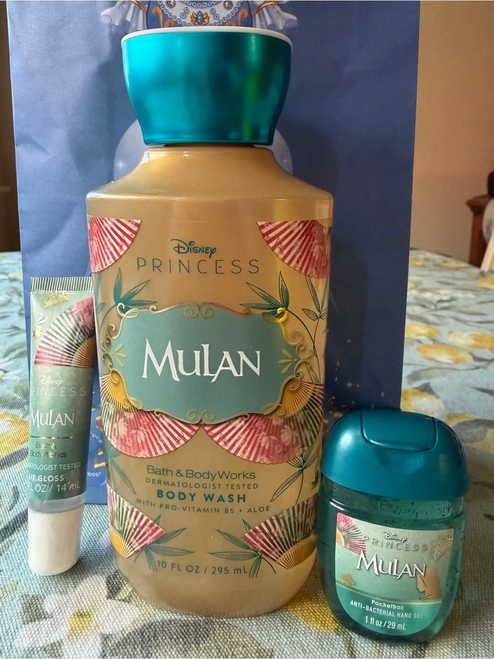 Disney Mulan Bath & Body Set - Teal, Gold, Green